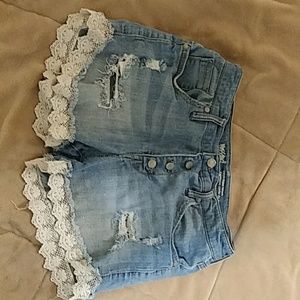 Mossimo Distressed High Waisted Jean Shorts 12